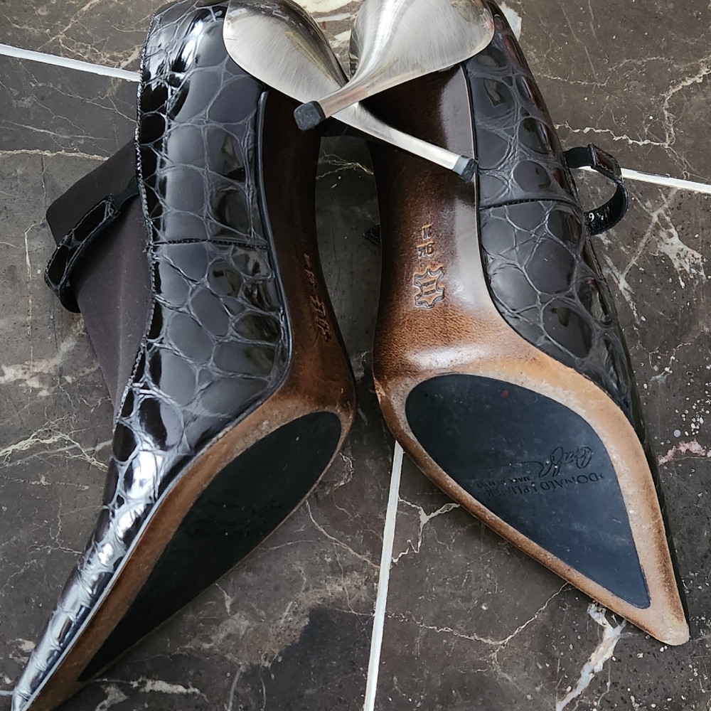 Donald J Pliner Couture Charo Croc Leather High Heel Pumps ITALY - Picture 5 of 8